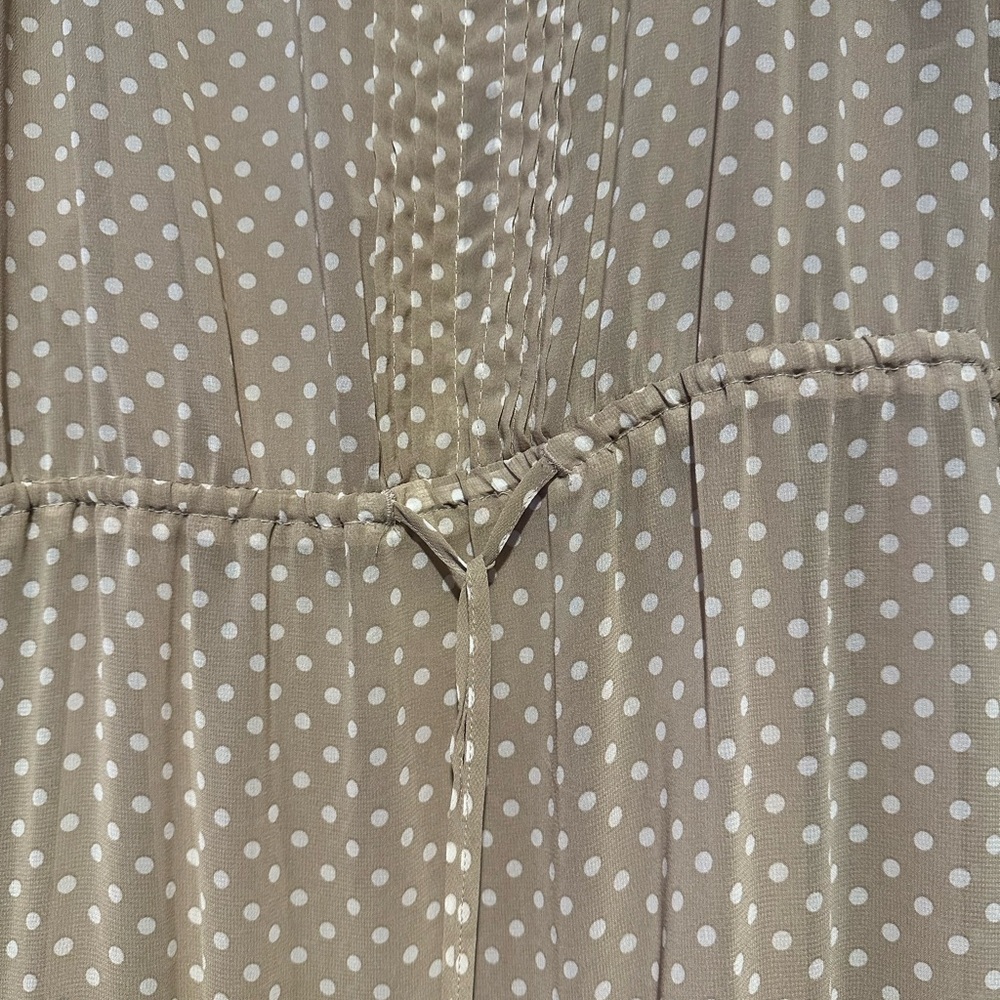 Tommy Hilfiger Beige Polka Dot Midi Dress - Picture 3 of 5
